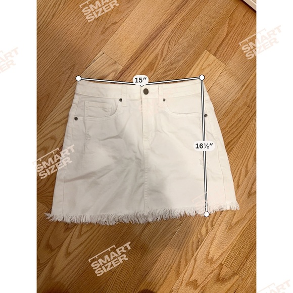 JBD White Denim Frayed Hem Mini Skirt - Picture 2 of 6